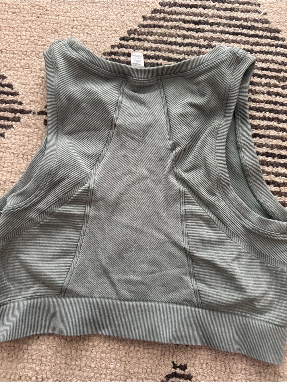 aerie Ribbed Sage Green Crop Tank Top - Picture 5 of 5